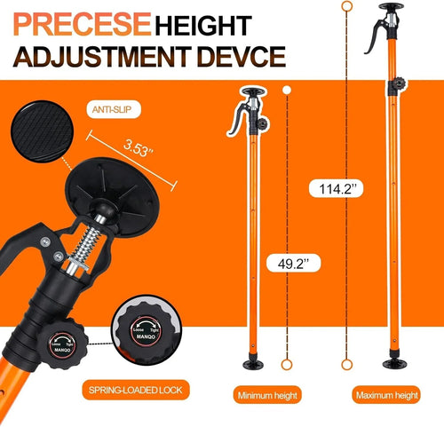 MANQO Adjustable Cabinet Jack Support Pole 115–290cm – 3rd Hand Support System